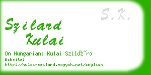 szilard kulai business card